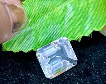 Very Rare Castorite/Clear Petalite Faceted Gemstone 16 Carat rectangle Shaped