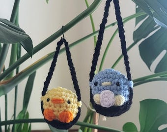 Crochet Swinging Chick | Car Hanger | Home Decor