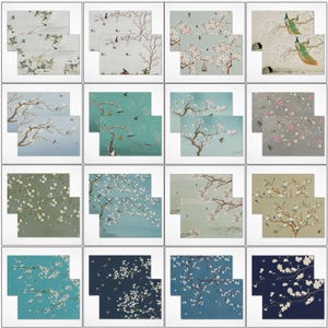 Chinoiserie Placemat Set Chinoiserie Flowers Peacock Table Placemats Set 12x18&quot; Table Dinning Mats for Party Kitchen Decor Housewarming Gift