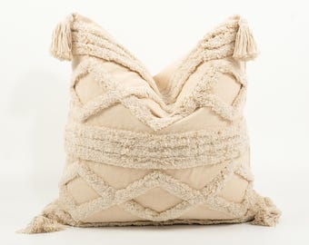 Fundas de almohada bohemias de 18 x 18, 12 x 20 cm, bordadas, con borlas, para sofá cama, sala de estar y dormitorio.