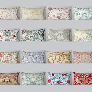 15 storleksalternativ William Morris Strawberry Thief Lumbar örngott - Flera vintage blommiga kuddfodral Rektangulärt örngott