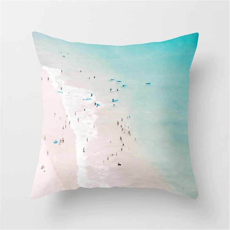 Blue Ocean Pillow Coverthrow Pillow Casehome Giftsquare Etsy
