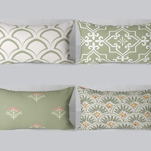 Federa per cuscino moderna verde salvia - Federa per cuscino lombare decorativa in lino di cotone rustico - Federa per cuscino di dimensioni personalizzate, fodera per cuscino da esterno