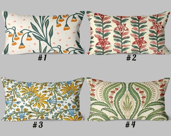 Vintage Plants Floral Throw Pillow Cover - Rustic Cotton Linen Decorative Pillow Case 12x20 Lumbar Pillow,Outdoor Farmhouse Cushion cover
