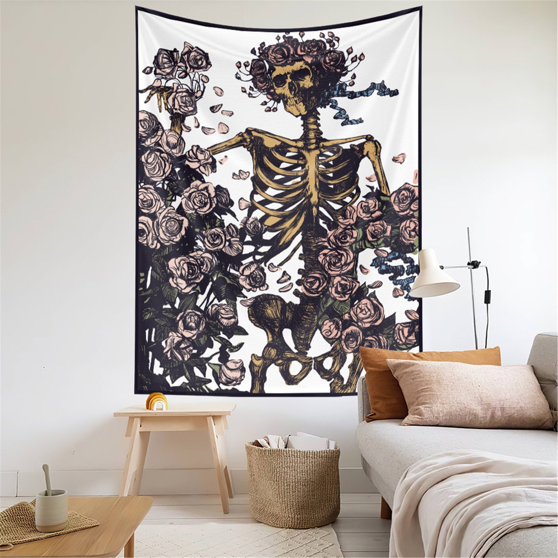 Skull tapestryins Brown tapestryWall hangings Etsy