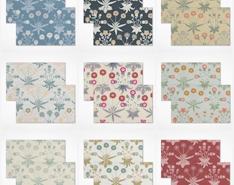 William Morris Floral Plant Table Placemats Sets 12x18inch Handmade Placemats Floral Art Cloth Placemat Table Dinning Mats Housewarming Gift