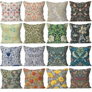 May include: Set of 16 decorative throw pillow covers featuring various floral and botanical patterns. The patterns include a variety of colors, such as blue, green, red, yellow, and orange. The pillow covers are made of a soft, comfortable fabric and are perfect for adding a touch of style to any room.