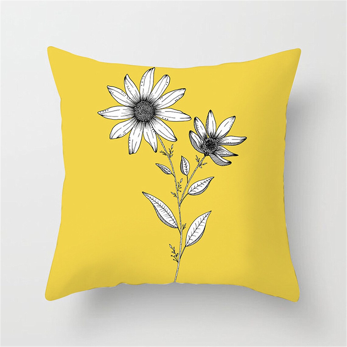 Floral pillow coverYellow Throw pillow caseHome GiftSquare Etsy