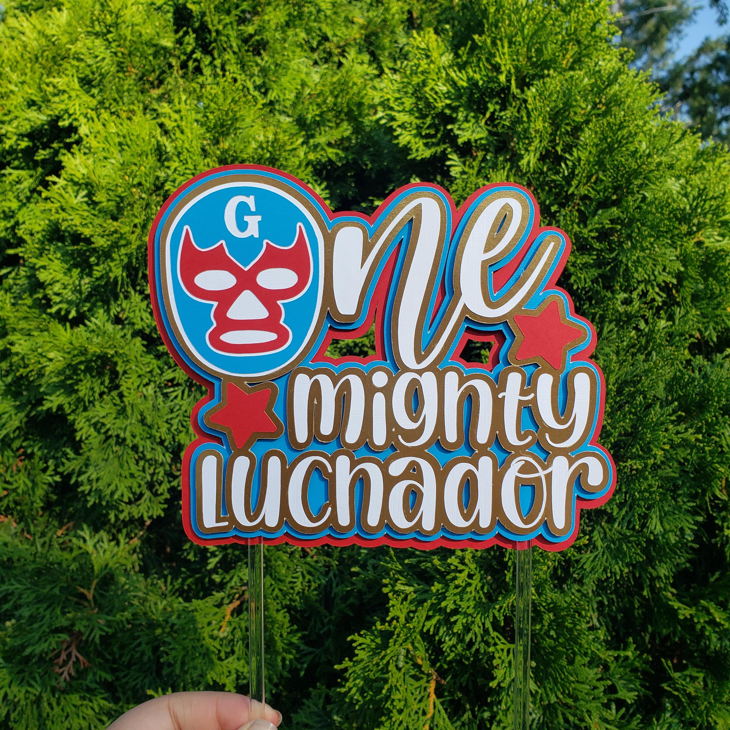 Ein Mighty Luchador Cake Topper | Luchador erster Geburtstag | Ringen | Mexikanische Ringen | Erster Geburtstag | Mexikanischer Wrestler Geburtstag |
