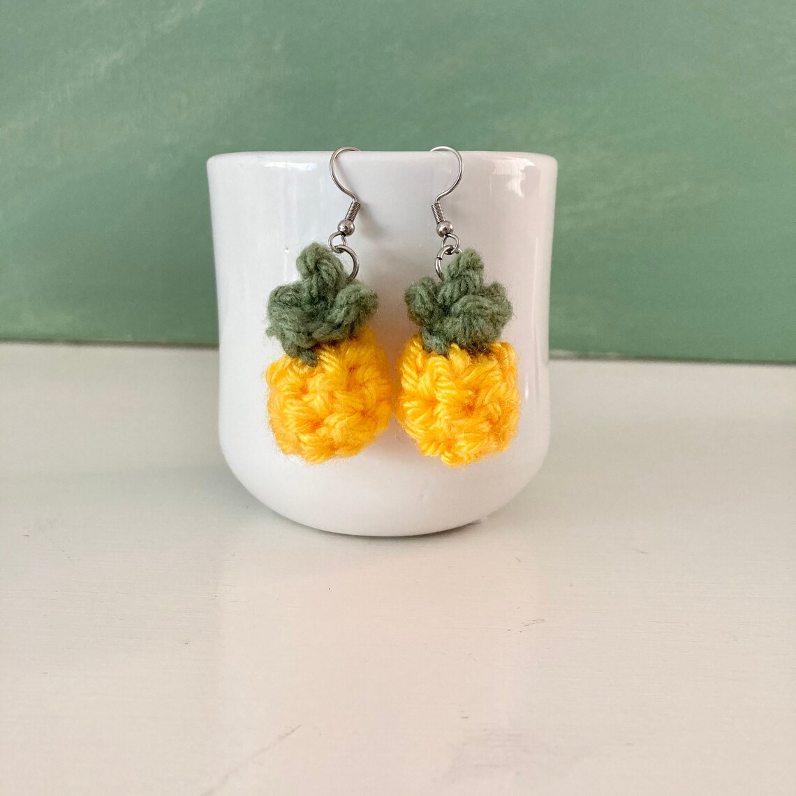 Pineapple Earrings Crochet Etsy