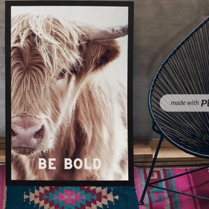 Be Bold Cow PRINTABLE Artwork, Downloadable Prints, PRINTABLE Wall Art, Digital Download, Digital Artwork