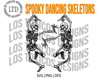 Spooky Dancing Skeletons / Dancing Skeletons SVG / Dancing Skeletons PNG / Spooky Scary Skeletons / Halloween SVG / Skeletons