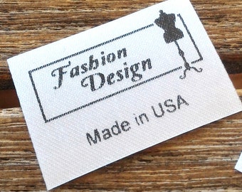 100-1000 pcs Personalized iron on Labels Custom logo Clothing Fabric label name tag Fashion Design Silky satin label washable waterproof H16