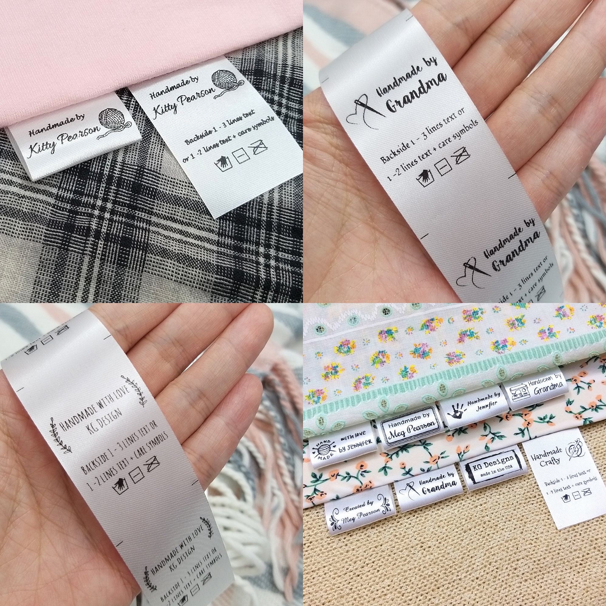 100-1000pcs Personalized Fabric Label Custom Logo Clothing - Etsy