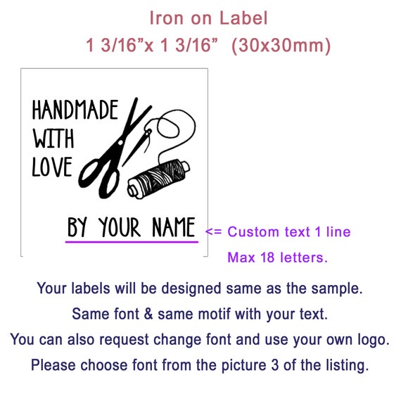 100-1000 Pcs Personalized Iron on Labels Custom Logo Clothing 