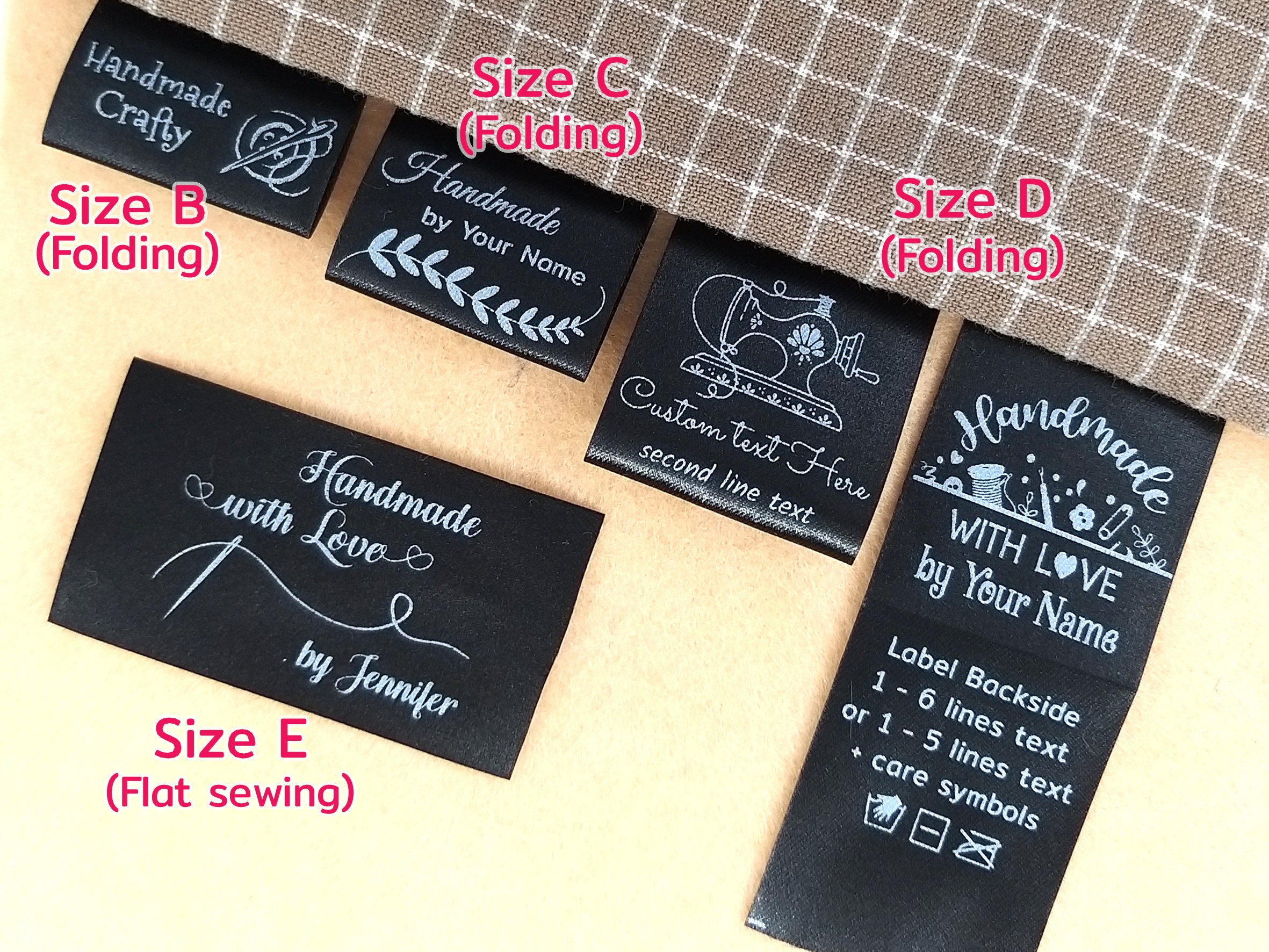 Personalized Sewing Labels for Handmade Items,Custom Sewing Label, Custom Clothing Labels,Customized with Your Business Name (3,100 Pcs)