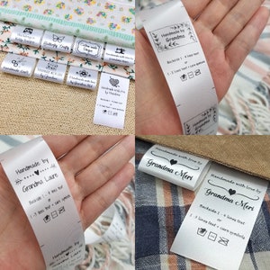 100-1000pcs Personalized Fabric label Custom logo Clothing label sewing label sew on fold over label name tag silky clothing tag Size C image 7