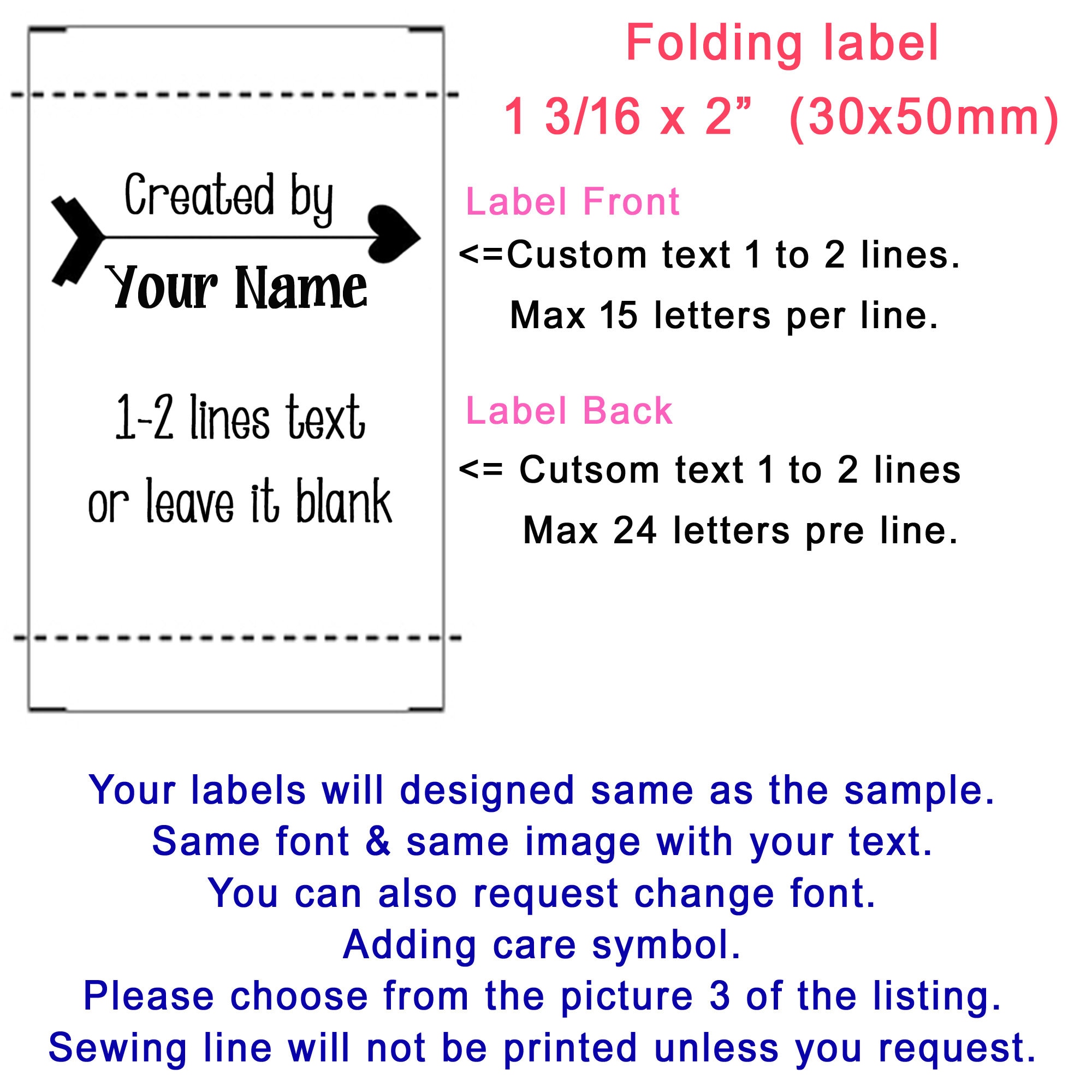 100-1000 Pcs Sew on Label Custom Clothing Label Fabric Label | Etsy