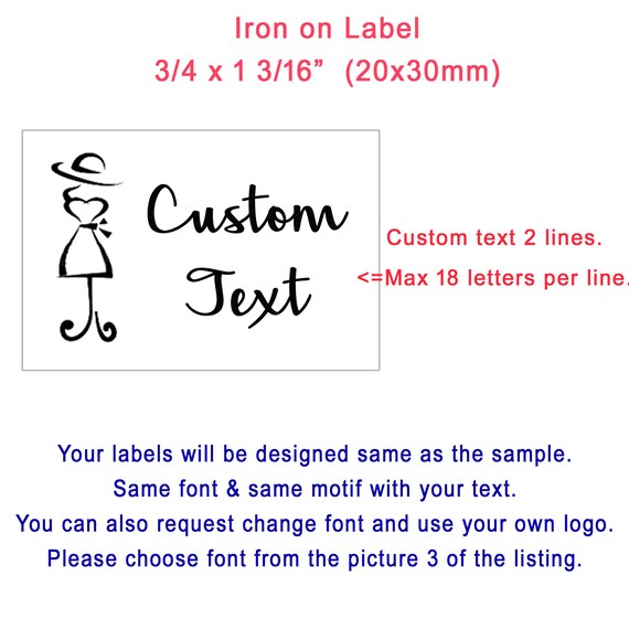 100-1000 Pcs Personalized Iron on Labels Custom Logo Clothing 