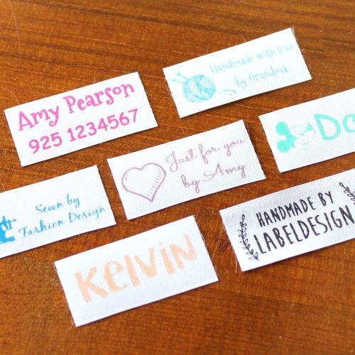 Qty 100 Personalized Iron on Labels Custom Clothing Label Etsy