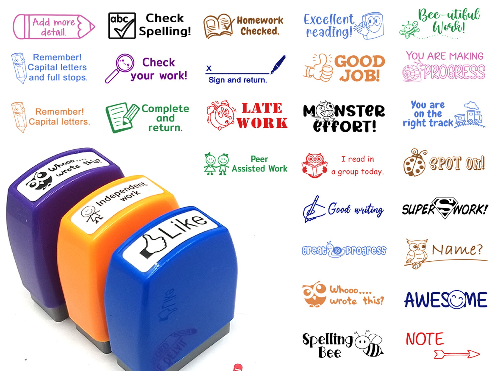  60+ Images to Choose from - Custom Name Stamp for Kids and  Adults! Self Inking Name Stamper. Pick Your Own Custom Font Too! Children's  Signature Stamper, School Sport or Library