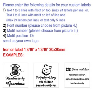 Qty 100 Iron on Labels Custom Clothing Label Fabric Label - Etsy