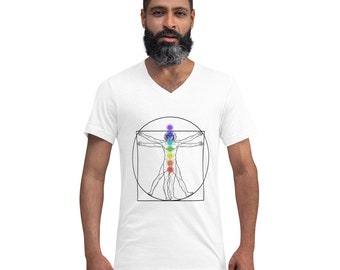 Camiseta de manga corta y cuello de pico unisex