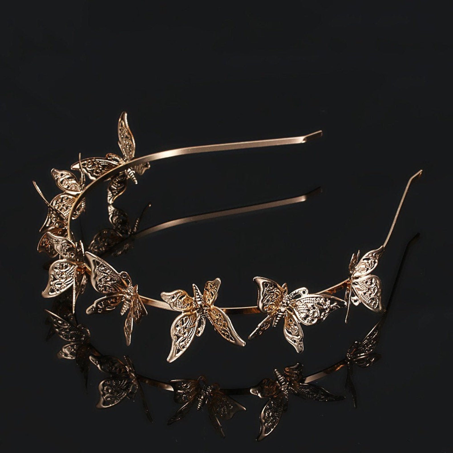 Gold Butterfly Headband Etsy