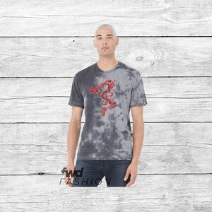 Tie Dye Red Dragon T-Shirt – Japanese Kanji Graphic Tee image 6