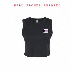 Demisexual Crop Tank, Pride Month Flag Stretch Fit Parade Baby Tee