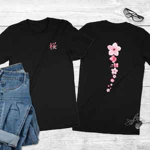 Pink Sakura Unisex Jersey Tee, Anime Cherry Blossom Flower Top, Japanese Fashion Art
