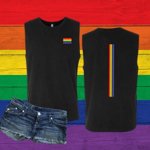 Gay Pride Flag Unisex Jersey Muscle Tank, Love Wins Aesthetic Top, LGBTQ Love is Love Minimalist Tank, Summer Parade Pride Month Tank Top