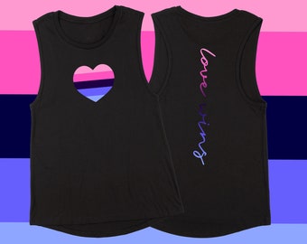 Omnisexual Pride Heart Tank,  Love Wins, Parade Flag Top