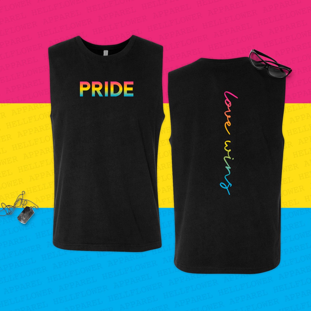 Pansexual Pride Unisex Muscle Tank Top, Love is Love Lightweight Muscle Top, Pan Gym Muscle
