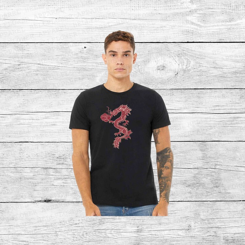 Tie Dye Red Dragon T-Shirt – Japanese Kanji Graphic Tee image 5