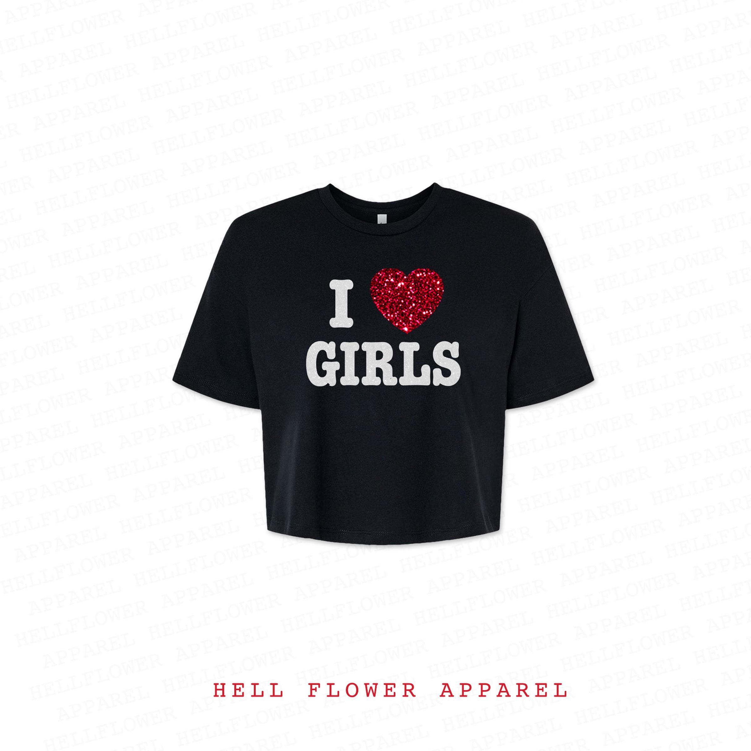 HTH、Glitter Heart Logo Cropped Tee Heart - Ladies T Shirt Glitter Heart, 100% Cotton Sparkle