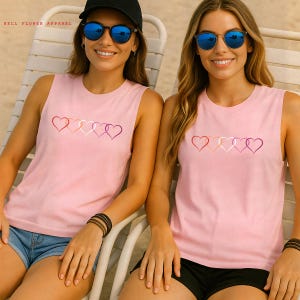 Lesbian Hearts Unisex Muscle Tank, Love is Love Aesthetic, LGBT Gym Muscle Top, Pride Month Minimalist, Love Wins Summer Parade Heart Tank