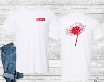 Red Spider Lily Jersey Tee, Hell Flower Sueded Shirt, Japanese  Flower Soft Unisex Top