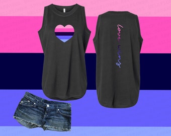 Omni Heart Tank Top, Relaxed Fit, Love Wins, Pride Month Apparel