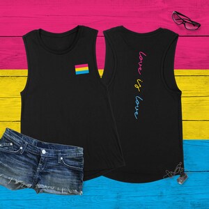 Pansexual Flag Jersey Muscle Tank - Pansexual Pride - Pan Women&#39;s Muscle Tank Top - Pride Month Tank - Parade Muscle Tank - Flag Muscle Tank