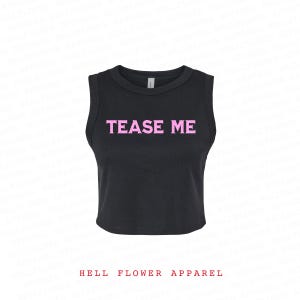 Glitter Tease Me Crop Tank, Valentine’s Date Flirty Kiss Me, Stretch Fit  Baby Tee