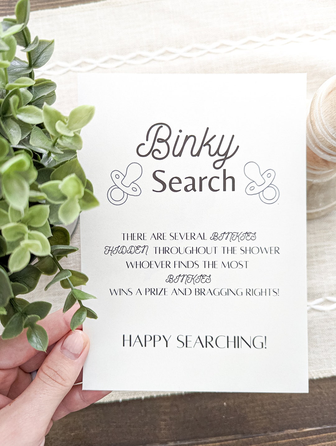 Baby Shower Game, Binky Search, Scavenger Hunt Game, Binky Game, Baby