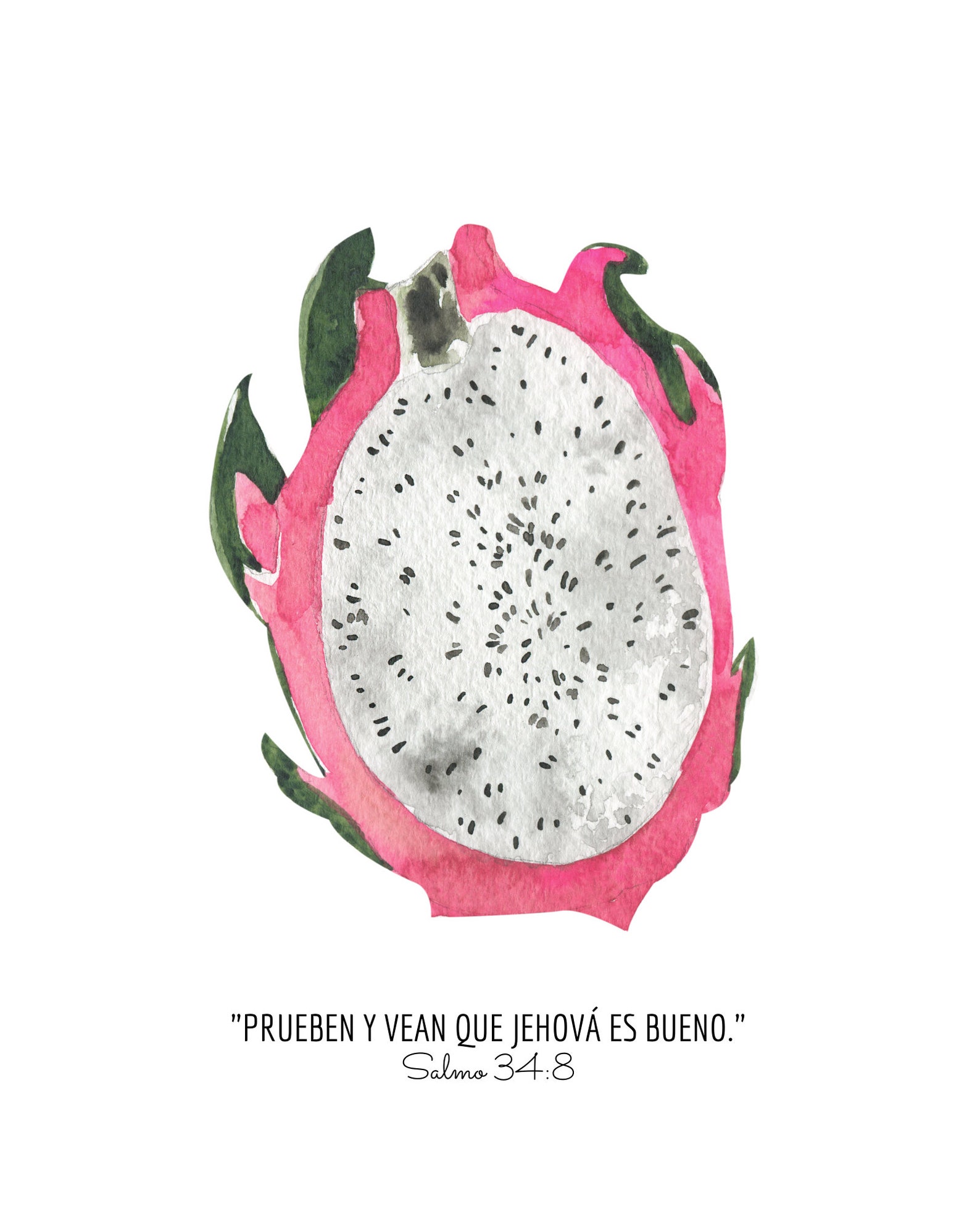Dragon Fruit Spanish Bible Scripture Psalms 348 Wall Art Etsy