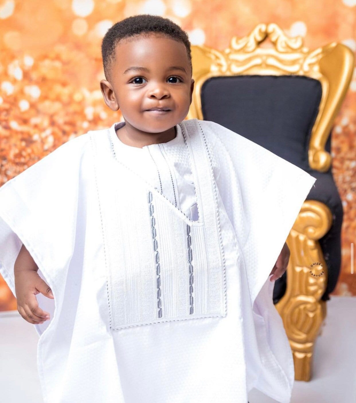 White Agbada for Boys 1st Birthday. African Kids Wear. Traditional