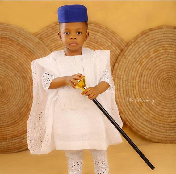 Baby Boy Traditional Outfit/white Lace for Boys/nigerian Outfit for  Boys/first Birthday Outfit/ First Birthday Outfit/agbada for Boys 