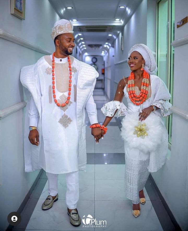 Blue and white hotsell traditional wedding attire