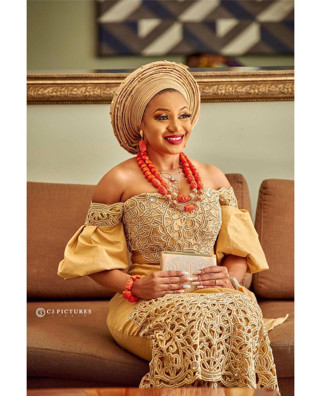 Gold nigerian wedding dress new arrivals