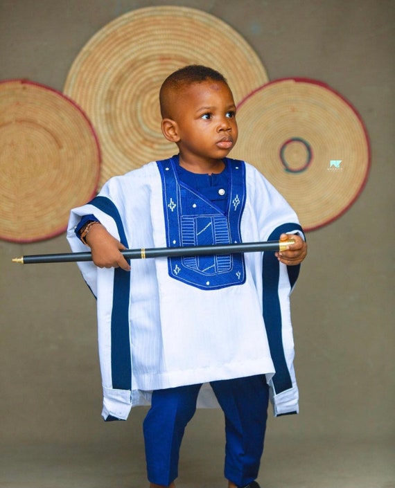 marmeren Oefening Vervallen Blauw-witte Afrikaanse kleding voor kinderen. Kasjmier pakje - Etsy  Nederland