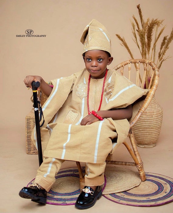 Asooke for Baby Boys Birthday. Nigerian Suit for Boys. 3piece