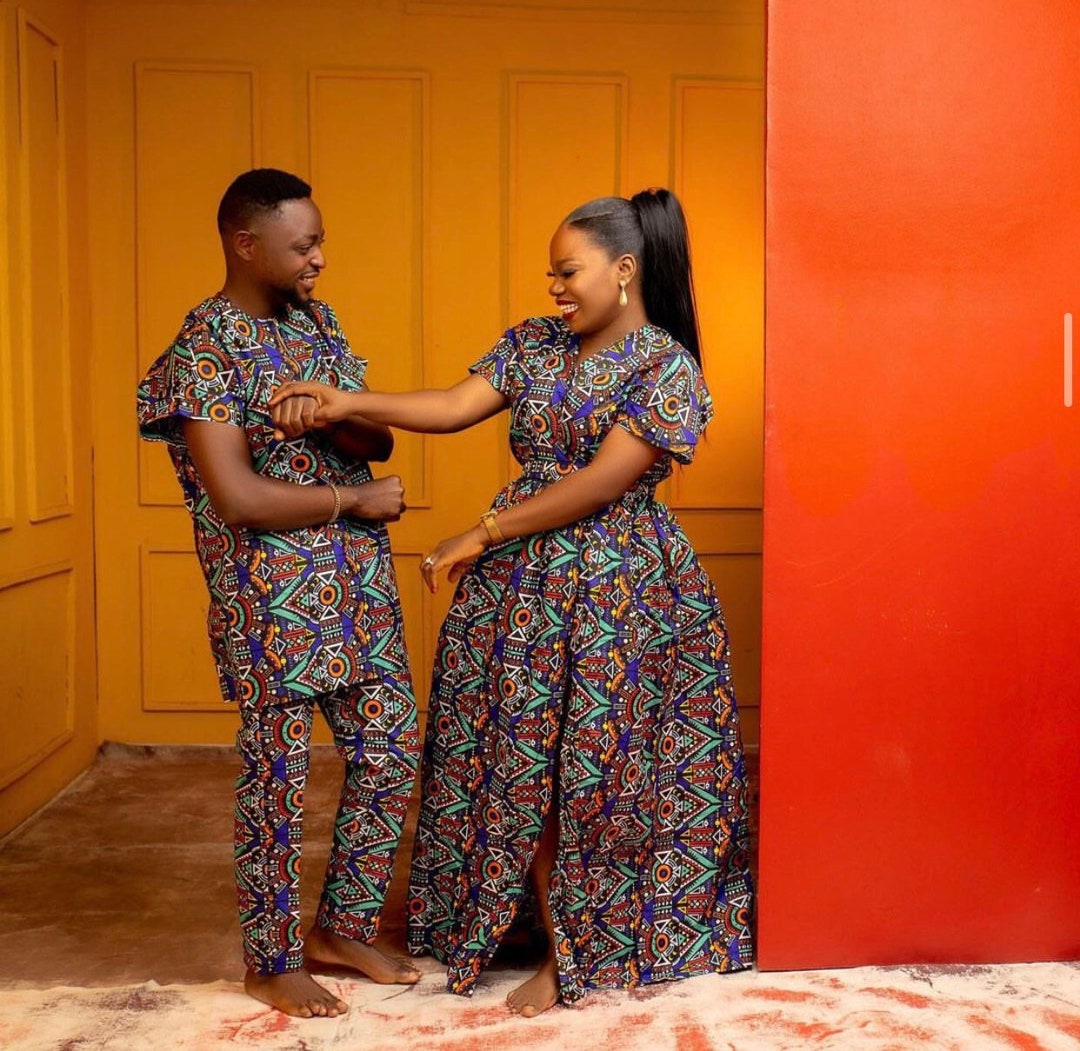 Ankara Wax Outfit for Couple. Matching Couple Outfits. Pre - Etsy
